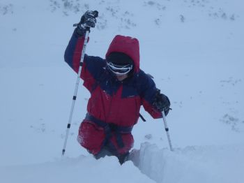 Wading through the snow on Cairngorm