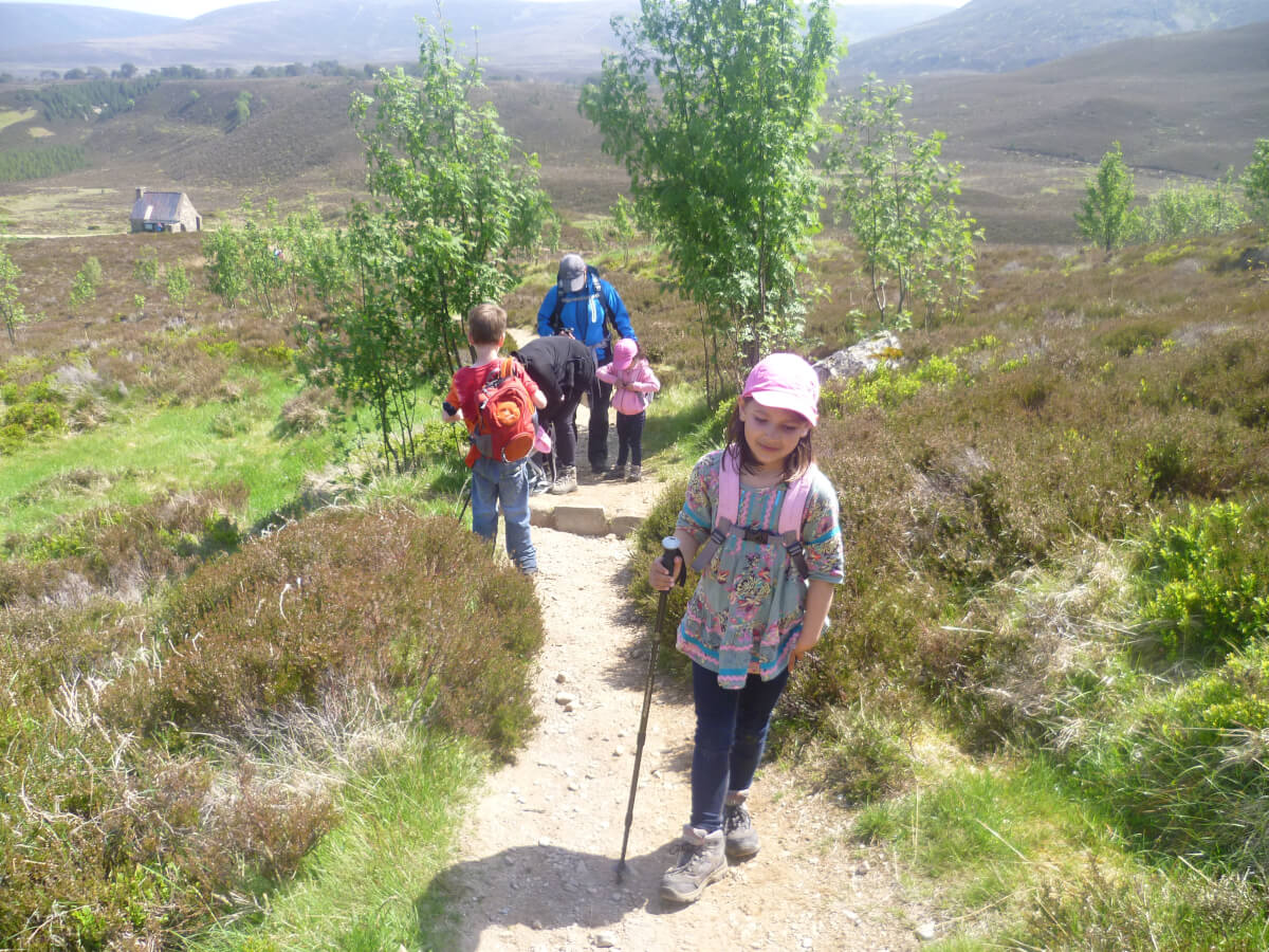 Hiking in the Cairngorms with a family