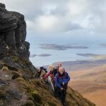 Group of four hike Scotland's mountains