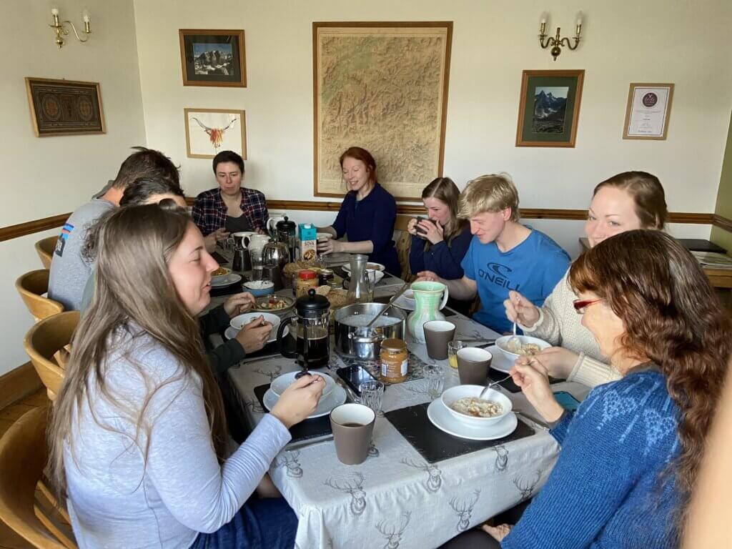 around the table for breakfast